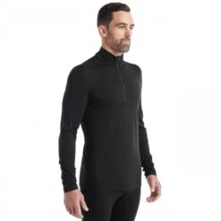 Icebreaker Men 200 Oasis Long Sleeve Half Zip - Merinowolle Langarm-Unterhemd Herren Mit Stehkragen, 200 G /m²