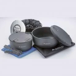 SOTO Navigator Cook Set - Multifunktions-Aluminium Kochset, 9-teilig